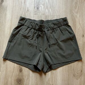 Lululemon Olive Green Women's Shorts - On the Fly Sz 8